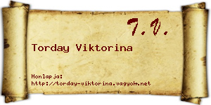 Torday Viktorina névjegykártya
